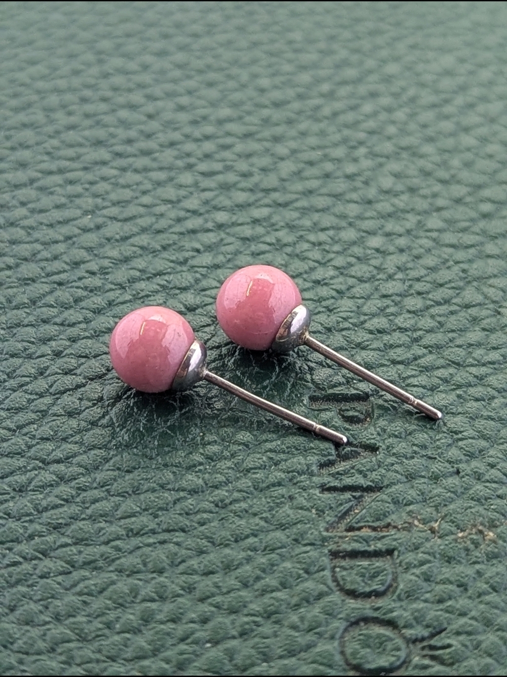 ✨ Pink Rhodonite Ball Stud Earrings ✨